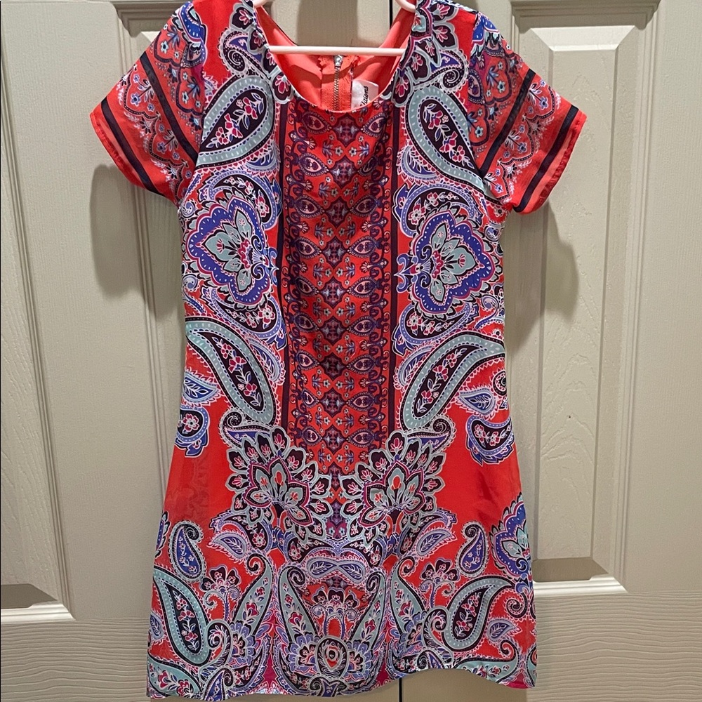 Rare Editions Red and Purple Paisley Dress
